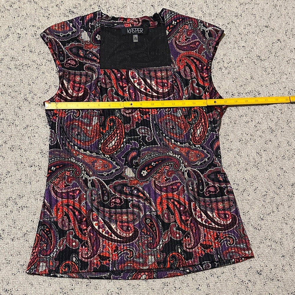 Kasper Women's Paisley Blouse - Red and Purple - Picture 6 of 7